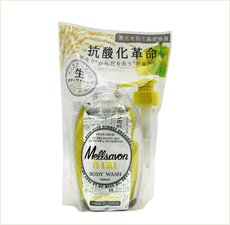 ☆潼漾小舖☆ MELLSAVON 沐浴露 340ml (黃-清爽含羞草依蘭)