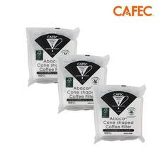 【CAFEC】三洋日本製ABACA+ 麻纖維Plus白色錐形咖啡濾紙(2-4人份) 100張-3入組