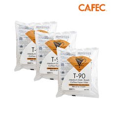 【CAFEC】三洋日本製專用白色錐形咖啡濾紙(2~4人份)100張-深焙/中深焙/淺焙-3入組