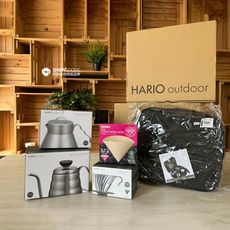 【HARIO】V60戶外旅行露營登山用咖啡入門組 O-VOCB (濾杯+細口壺+分享壺 +攜行袋