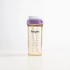 【hegen】PCTO™ 輕飲時光PPSU方圓型寬口吸管杯3.0 330ml-漾紫