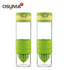 【OSUMA】可攜式活力榨汁玻璃隨手瓶550ml (提繩款)