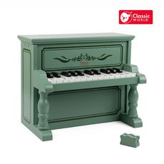 【德國 classic world 客來喜經典木玩】木製兒童鋼琴-古典莫蘭迪綠