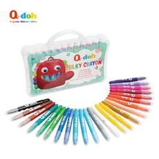 【Q-doh】手提式可水洗絲滑蠟筆Silky Crayon(24色)