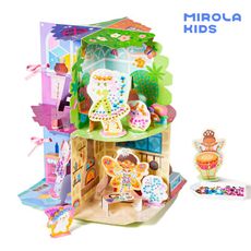 【Mirola Kids 原創美玩】DIY二合一童夢閃鑽公主手作屋/旋轉娃娃屋