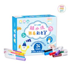 【mamayo】kidzcrayon 24色超水洗無毒彩色筆(長桿/台灣製)