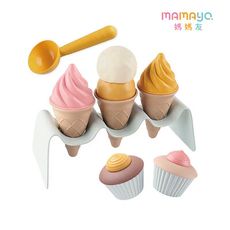 【mamayo】冰淇淋玩沙工具七件組/沙灘戲水玩具/家家酒玩具