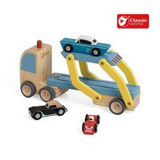 【德國 classic world 客來喜經典木玩】快樂小車搬運工/Car Transporter