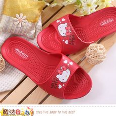 女童鞋 Hello kitty授權正版女童拖鞋 魔法Baby sk0466