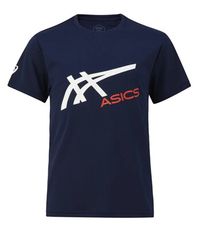 (C2) ASICS 亞瑟士 男女童 短袖T恤 運動上衣 吸濕排汗 親子裝2033B106-400青