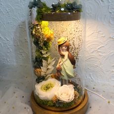 永生花天使燈製作成品，尺寸14*26