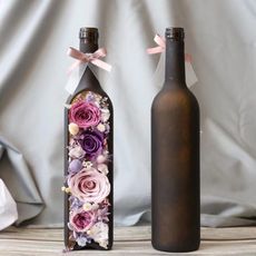 切割紅酒瓶，750ML高32公分（不含瓶塞）不凋花酒瓶造型