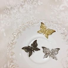 新款金屬蝴蝶裝飾 ，永生花DIY配件(10入)