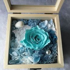 永生花DIY材料包，木盒12*12cm，附製作說明圖紙，共4款