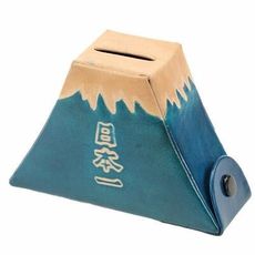 富士山 皮革 存錢箱 貯金箱 撲滿 日本正版