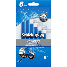 舒適牌刮鬍刀高級防滑輕便刀一般型6入