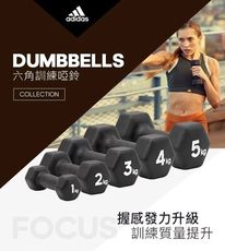 Adidas Strength六角訓練啞鈴(5kgX2個/盒)【原廠公司貨保證】