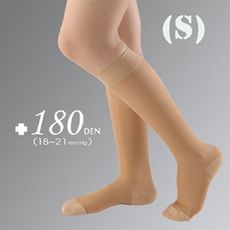 YASCO醫療彈性襪180DEN-小腿/包趾/膚(1雙/盒)【台灣製】