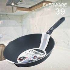 免運/不沾神鍋/台灣製造 【EVERWARE】手工鑄造 鐵鏟專用不沾炒菜鍋 39CM(無附蓋)