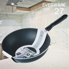 免運/不沾神鍋/台灣製/【EVERWARE】手工鑄造 鐵鏟用不沾炒鍋 27CM(無附鍋蓋)