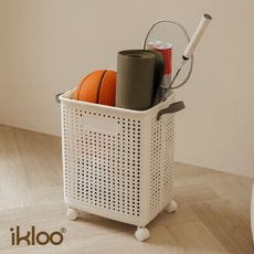 ikloo可折疊提把收納籃-附輪BNF118