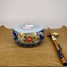 有田 金彩牡丹 蓋物