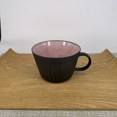 黑馬克杯 粉-大