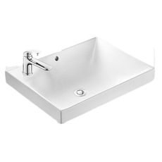 洗樂適衛浴-美國MOEN摩恩衛浴56CM方型半崁瓷盆SW51531(含龍頭及排水配件)