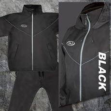 【JAP騎士精品】jap yw-r206  黑色 兩件式運動雨衣 透氣 3片式雨褲  雙層防水拉鍊