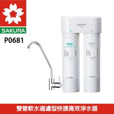 【SAKURA 櫻花】P0681快捷高效淨水器-雙管軟水過濾型