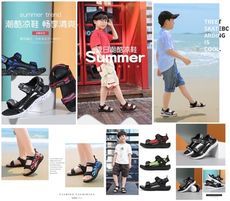 FB3529 -1夏季新品帥氣中大童軟底沙灘涼鞋