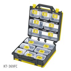 台灣製【多用途零件整理盒(背帶+內盒*12) KT-369FC】分類盒 零件盒 收納盒 工作提盒
