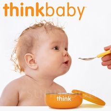 美國 thinkbaby 不鏽鋼寶寶碗(淺碗) 橘色