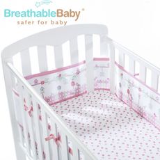 英國 BreathableBaby 透氣嬰兒床圍 全包型 (18430森林花園款)