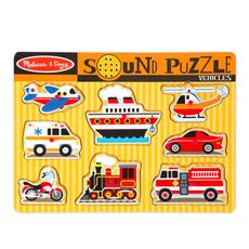 Melissa ＆ Doug Sound Puzzle 聲音拼圖 交通工具