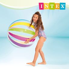 【INTEX】七彩特大充氣遊戲球-直徑70cm(59065)