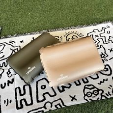 LIFECODE TPU《軟Q枕》自動充氣枕(附收納袋)-軍綠/流沙金