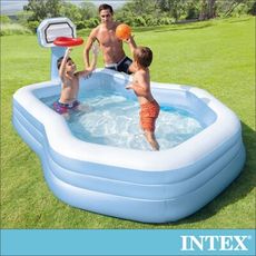 【INTEX】灌籃高手大型充氣泳池257x188x135x深34cm(57183)