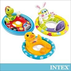 【INTEX】造型幼兒坐式充氣泳圈-鴨子/烏龜/兔子 適3~4歲 (59570)