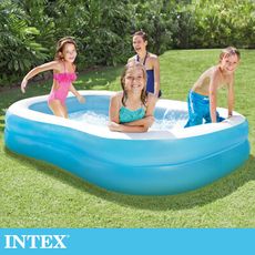 【INTEX】藍色長型游泳池203x152x48cm適用3歲+ (57180NP)