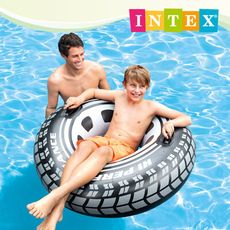 【INTEX】酷輪胎帶扶手游泳圈114cm 適用9歲+ (56268)
