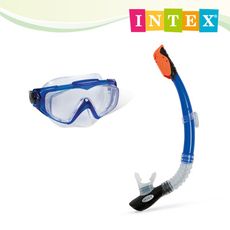 【INTEX】水世界矽膠浮潛組合-防霧蛙鏡+呼吸管 適用成人14歲+(55962)