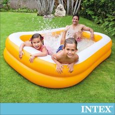 【INTEX】桔色長方型游泳池229x147x46cm(600L)3歲+(57181)