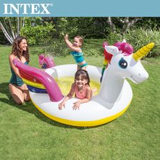 【INTEX】獨角獸噴水戲水游泳池(272*193*104cm)適用2歲+(57441)