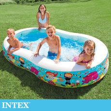 【INTEX】8字型戲水游泳池 262x160x46cm(640L)適用3歲+(56490)
