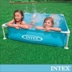 【INTEX】方型四柱游泳池/戲沙池(122*122cm)(337L) 2歲+(57173)