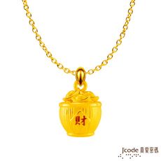 J'code真愛密碼金飾 一桶金黃金墜子-立體硬金款 送項鍊