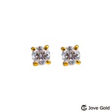 Jove Gold 漾金飾 最愛的你黃金耳環-小