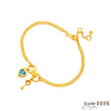 J'code真愛密碼金飾 愛情拿鐵黃金/水晶手鍊