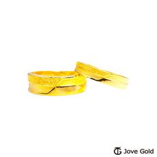 Jove Gold 漾金飾 堅定的心黃金成對戒指